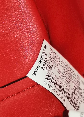 Beden kırmızı Renk Zara Kırmızı Deri Kadın Sırt Çantası