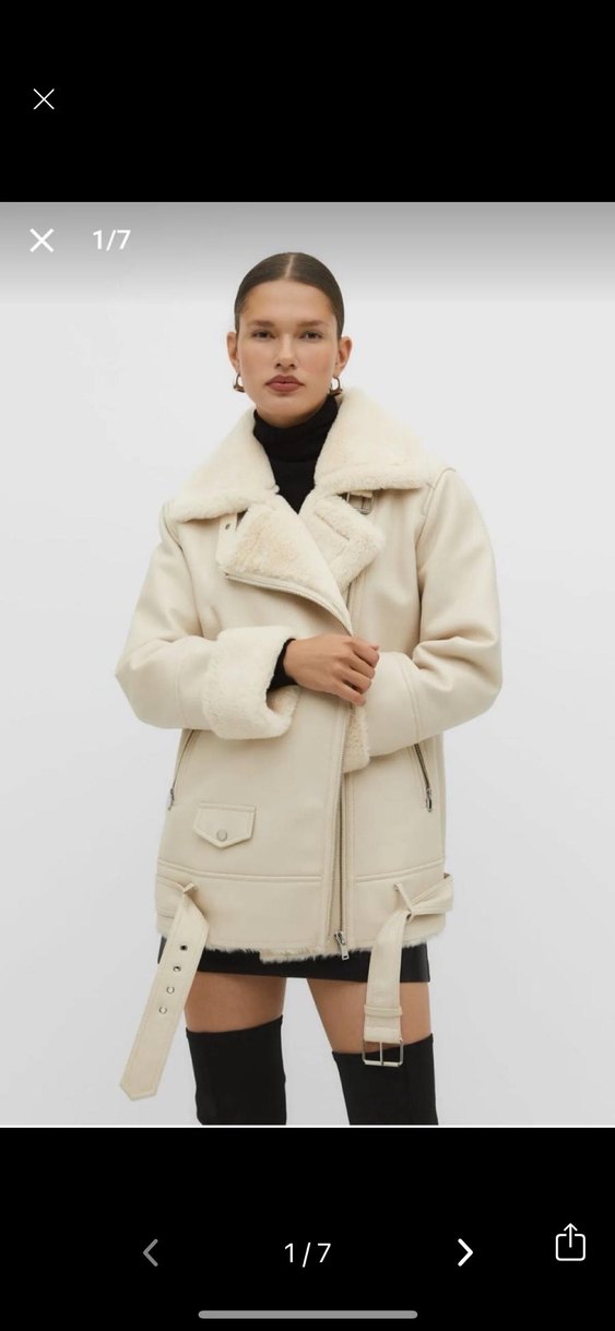 Krem Kadın Kışlık Kürklü Ceket - Görsel 2