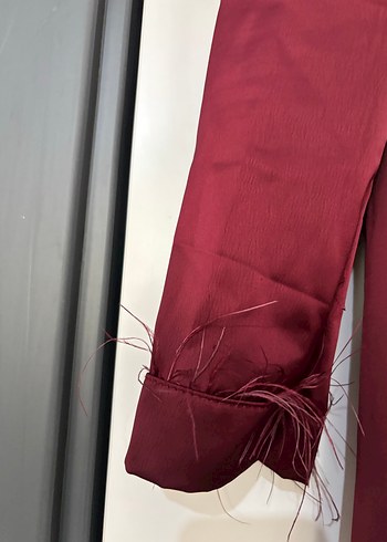 Bordo Drapeli Abiye - Görsel 3