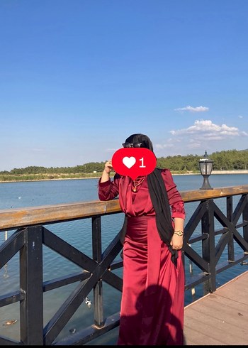 Bordo Drapeli Abiye - Görsel 9