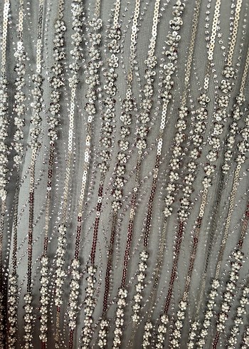 Gri Uzun Drapeli Kadın Abiye - Görsel 6