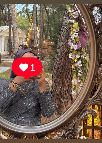 Gri Uzun Drapeli Kadın Abiye - Görsel 8