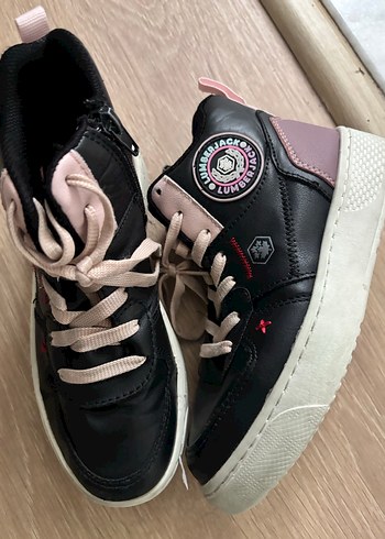 Kız Çocuk Siyah-Pembe Bağcıklı Spor Ayakkabı - Görsel 5