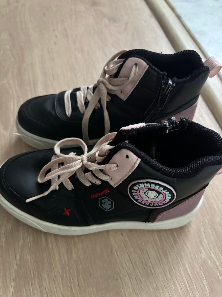 Kız Çocuk Siyah-Pembe Bağcıklı Spor Ayakkabı - Görsel 2