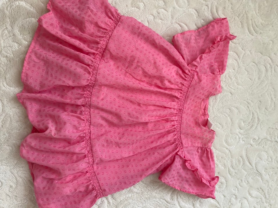 Pembe Fırfırlı Kız Çocuk Elbise - Görsel 4