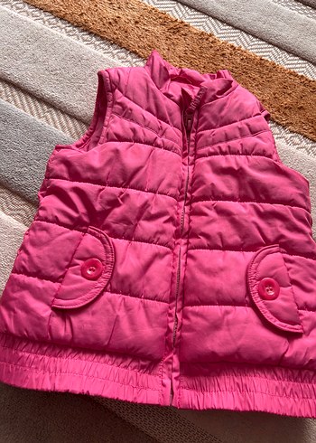 Kız Çocuk Pembe Fermuarlı Yelek - Görsel 3