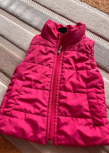 18-24 Ay Beden Kız Çocuk Pembe Fermuarlı Yelek