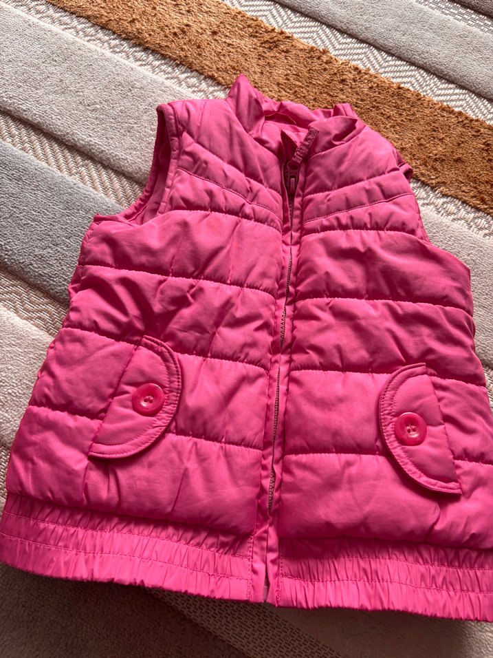 Kız Çocuk Pembe Fermuarlı Yelek - Görsel 3