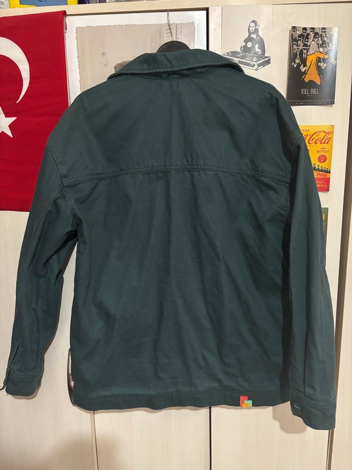 Düğmeli Yeşil Pamuklu Erkek Gömlek - Görsel 4