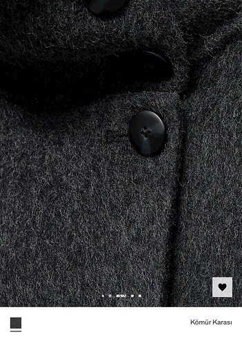 mango dik yaka yün kaban - Görsel 2