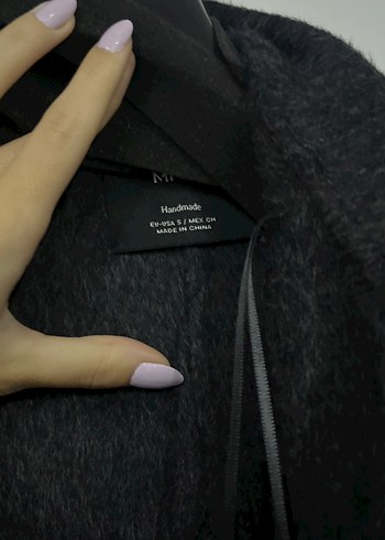 mango dik yaka yün kaban - Görsel 3