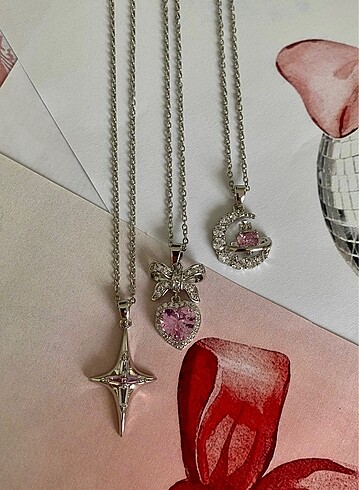 Accessorize coquette çelik yıldız fiyonk kalp vivienne kolye