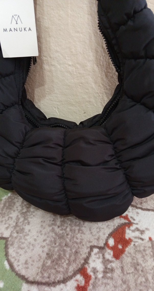 Siyah Kapitone Kadın Omuz Çantası - Görsel 2