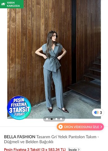 Bella Fashion Gri Denim Kadın Takım