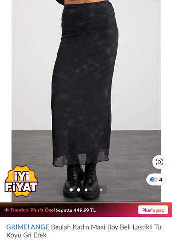 Grimelange Kadın Siyah Uzun Tie-Dye Etek