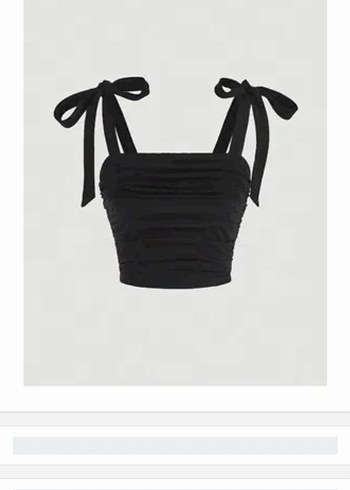 Fırfırlı Siyah Mini Strappy Bustiyer