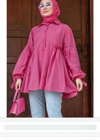 Pembe Salaş Midi Tunik Rüzgarlık Detaylı
