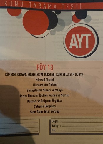 AYT Coğrafya Konu Tarama Testleri Kitabı - Görsel 6