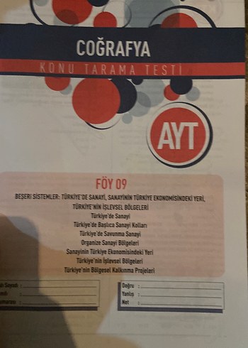 AYT Coğrafya Konu Tarama Testleri Kitabı - Görsel 2