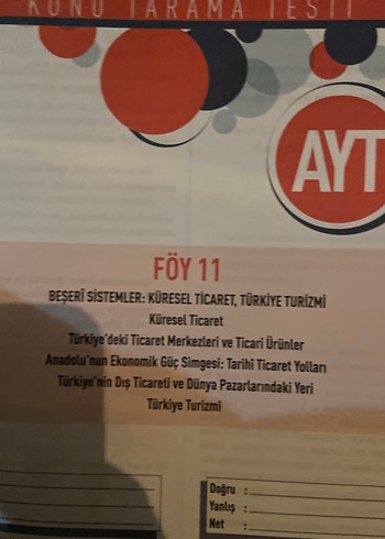 AYT Coğrafya Konu Tarama Testleri Kitabı - Görsel 4