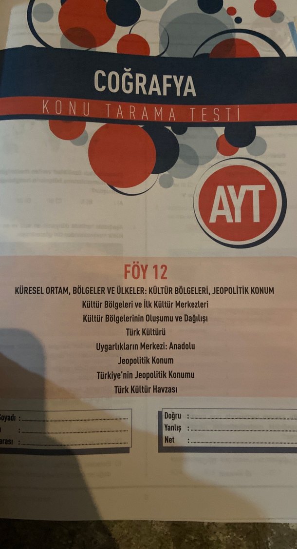 AYT Coğrafya Konu Tarama Testleri Kitabı - Görsel 5