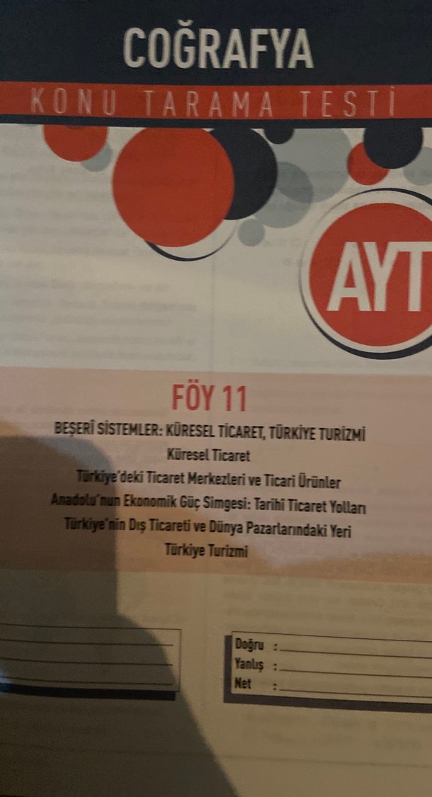 AYT Coğrafya Konu Tarama Testleri Kitabı - Görsel 4