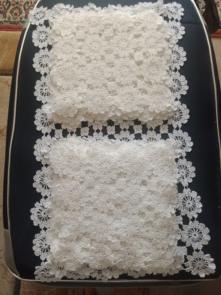 Beyaz İşlemeli El İşi Dantel Seti - Görsel 2