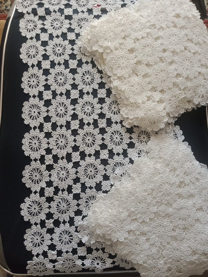 El İşlemeli Bohem Gri Beyaz Dantel Takımı - Görsel 2