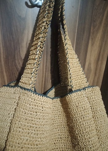 Bej Örgü Kadın Çanta - Görsel 4