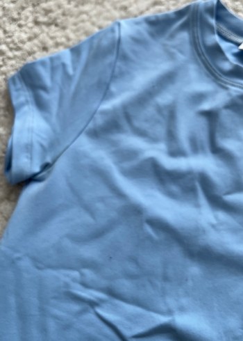 Mavi Kadın Kısa Kollu Pamuklu Tişört - Görsel 3