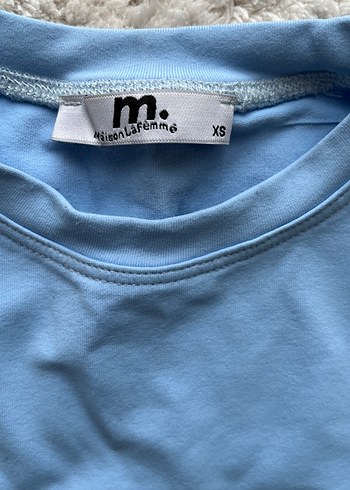 Mavi Kadın Kısa Kollu Pamuklu Tişört - Görsel 2