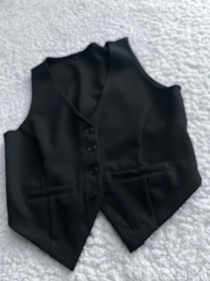 Düğmeli Siyah Kadın Yelek - Görsel 4