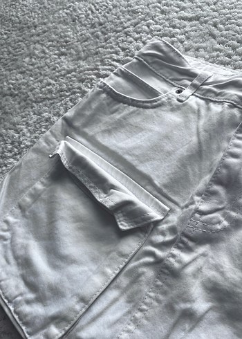 Beyaz Midi Denim Mini Etek - Görsel 5