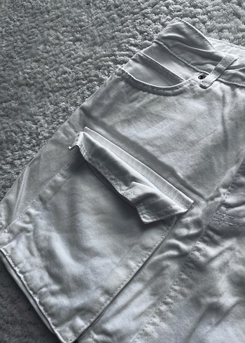 Beyaz Midi Denim Mini Etek - Görsel 6