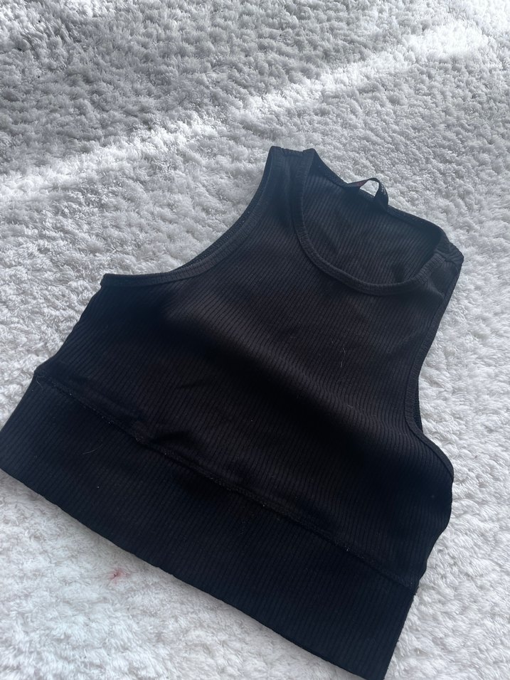 Siyah Kadın Mini Crop Top - Görsel 2