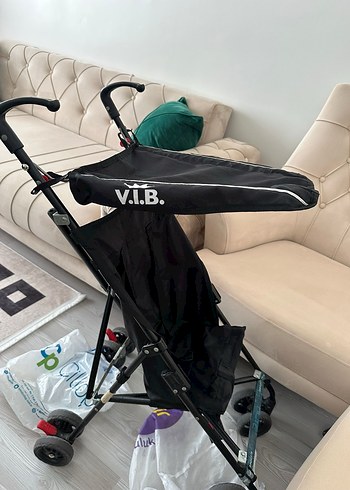 Siyah Bebek Arabası Hafif ve Katlanabilir - Görsel 2