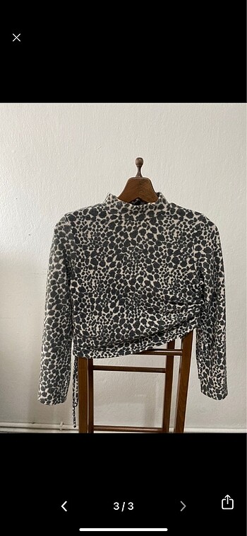 Leopar desenli bluz - Görsel 3