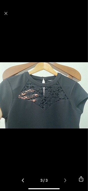 Siyah dantel elbise - Görsel 3