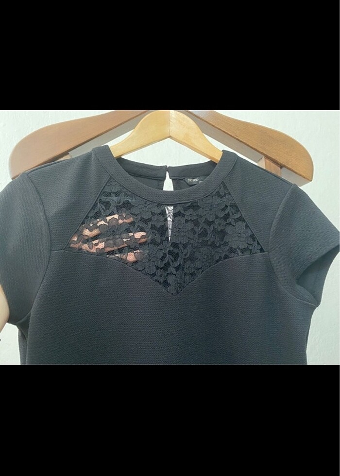 Siyah dantel elbise - Görsel 3