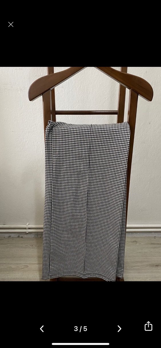 Düğmeli Siyah Kumaş Kadın Pantolon - Görsel 2