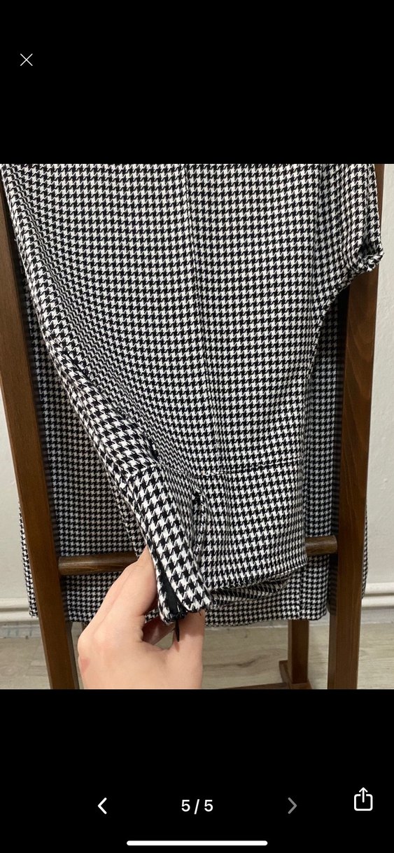 Düğmeli Siyah Kumaş Kadın Pantolon - Görsel 4