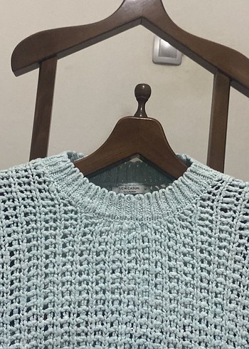 Bohem Gri Örgü Kadın Kazak - Görsel 2