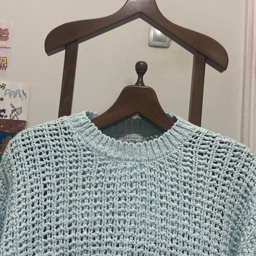 Bohem Gri Örgü Kadın Kazak - Görsel 2