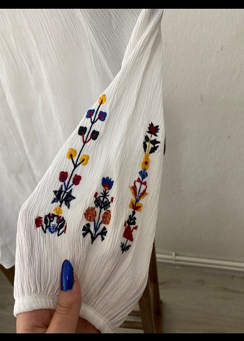 Nakışlı Bohem Kadın Bluz - Görsel 4