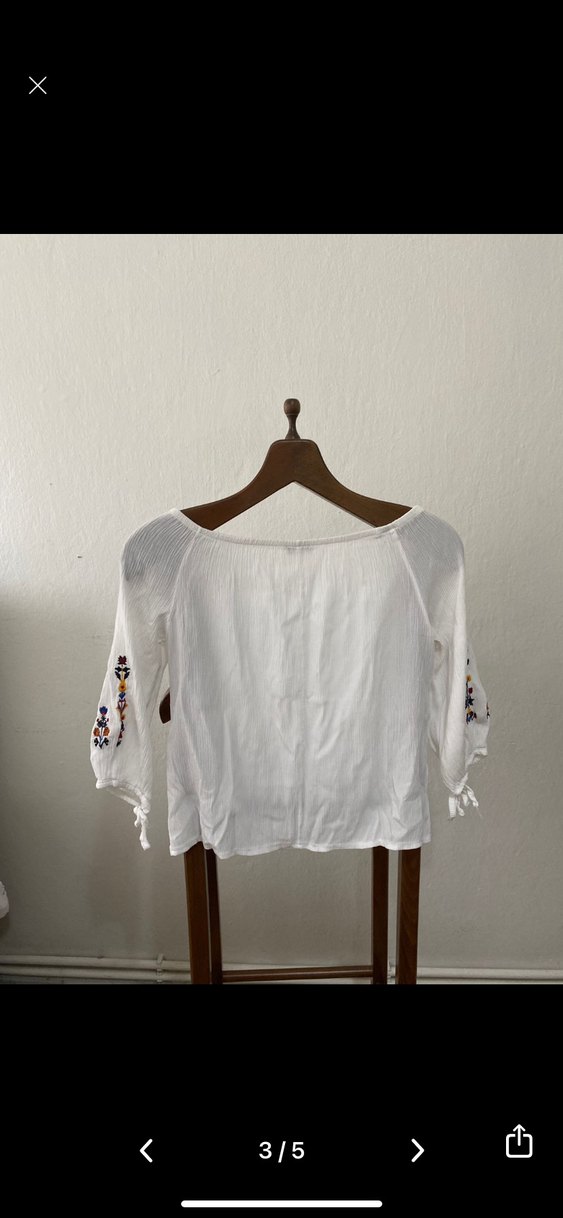 Nakışlı Bohem Kadın Bluz - Görsel 2
