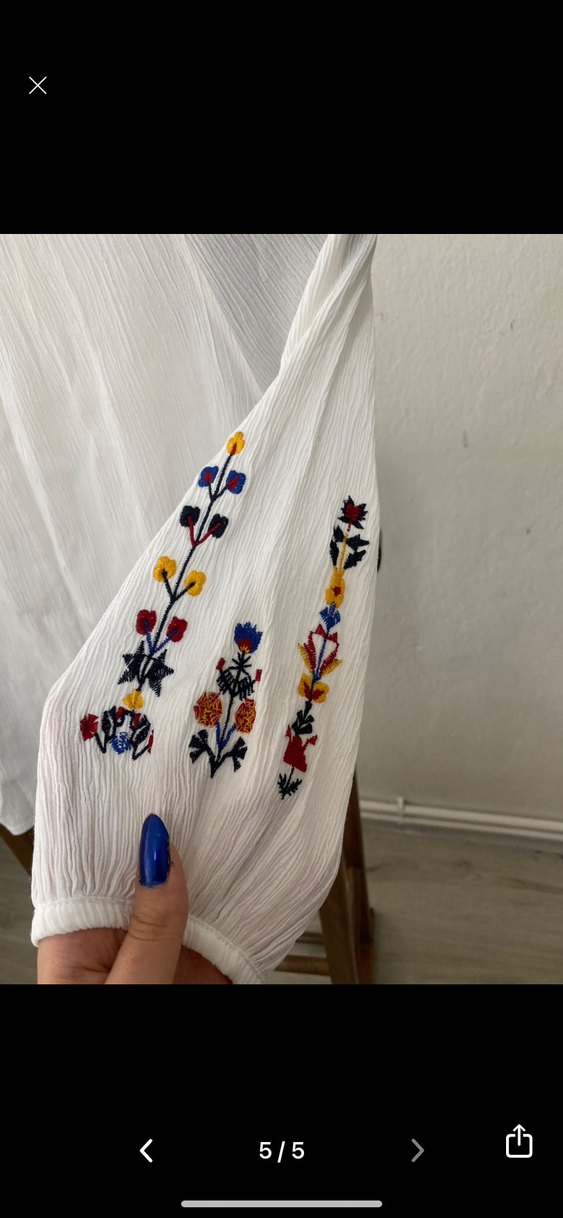 Nakışlı Bohem Kadın Bluz - Görsel 4