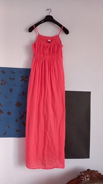 Pembe uzun elbise (son fiyat 60 TL)