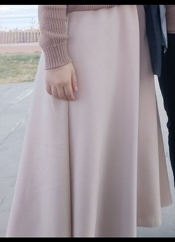 Krep kumaş Uzun etek 