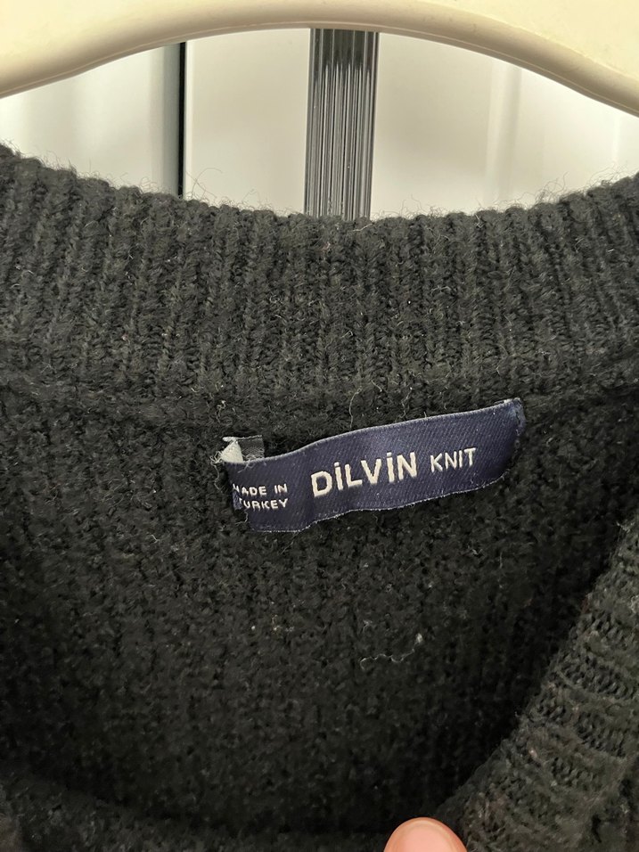 Siyah Oversize Triko Kadın Kazak - Görsel 2