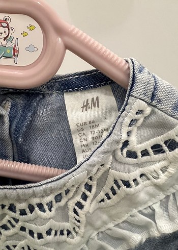 H&M Fırfırlı Denim Kız Çocuk Elbise